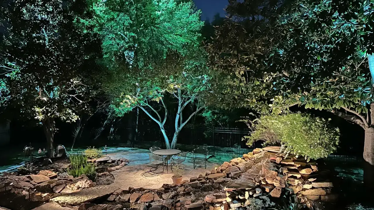 Landscape lighting by TC Lighting in Colleyville, Texas — the nearest photographed work to Keller, on the same Cross Timbers ground