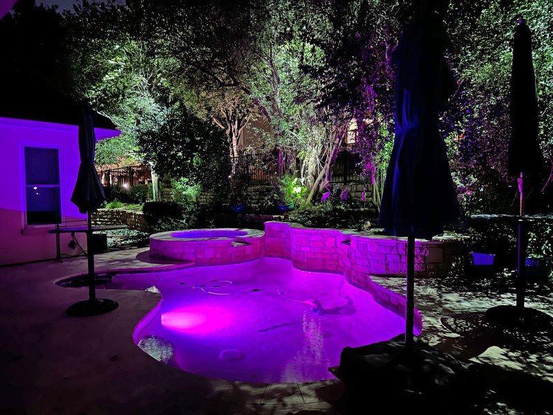 Swimming Pool landscape lighting Las Colinas